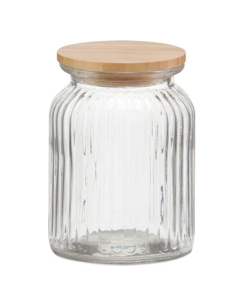 Pot Cuisine en Verre Bambou transparent/marron - Ø 10.5x15 cm