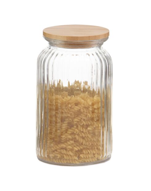 Pot Cuisine en Verre Bambou transparent/marron - Ø 11x19 cm