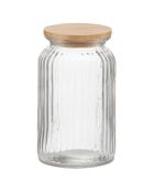 Pot Cuisine en Verre Bambou transparent/marron - Ø 11x19 cm