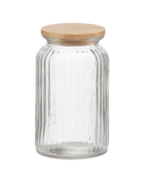 Pot Cuisine en Verre Bambou transparent/marron - Ø 11x19 cm