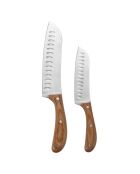 2 Couteaux Santoku argenté/marron