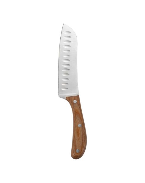 2 Couteaux Santoku argenté/marron