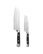 2 Couteaux Santoku argenté/noir