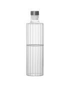 Bouteille Rayures Verre/Inox transparente - Ø 8x30 cm