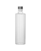 Bouteille Rayures Verre/Inox transparente - Ø 8x30 cm