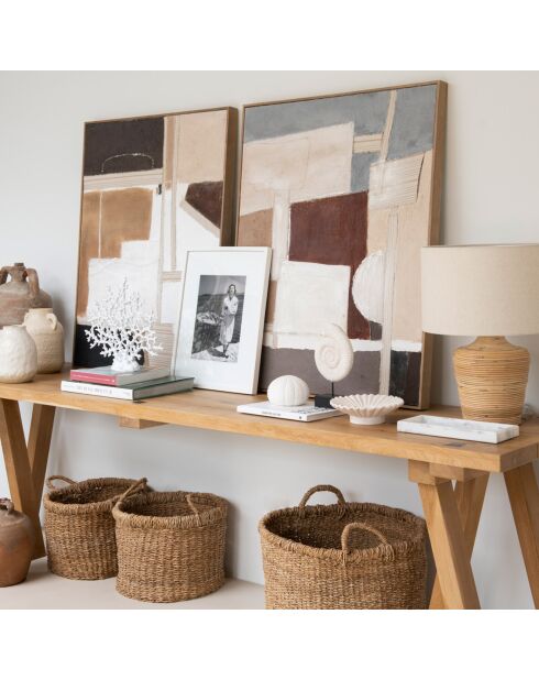 Lampe Palma Rotin Lin naturel - Ø 39x51 cm