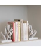 2 Serre-Livres Corail blancs - 25x20x18 cm