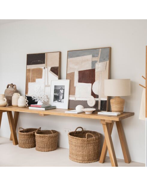 Lampe Palma Rotin Lin naturel - Ø 39x51 cm
