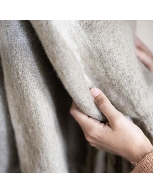 Couverture en Laine Tartan beige - 125x150 cm