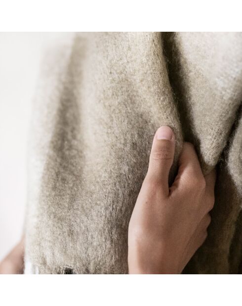 Couverture en Laine Tartan beige - 125x150 cm
