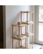 Étagère 3 étages Bambou marron - 34x35x87 cm