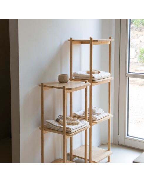 Étagère 3 étages Bambou marron - 34x35x87 cm