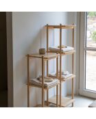 Étagère 3 étages Bambou marron - 34x35x87 cm