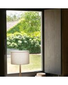 Lampe de Table Bois Lin beige - Ø30x53 cm