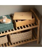 Porte Chaussures en Bambou beige - 70x26x40 cm