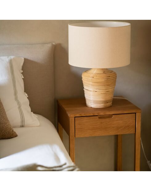 Lampe Palma Rotin Lin naturel - Ø 39x51 cm