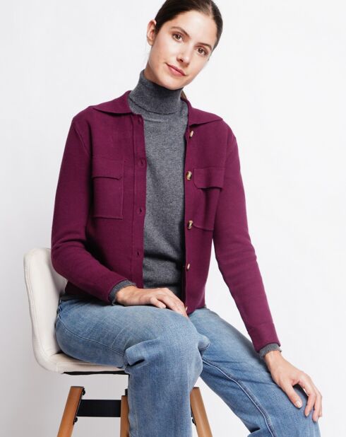 Cardigan en Cachemire mélangé Sarra bordeaux