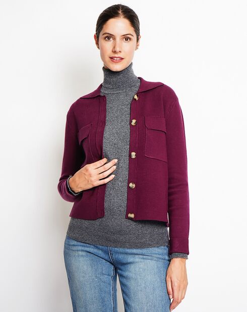 Cardigan en Cachemire mélangé Sarra bordeaux