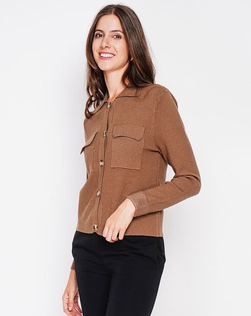 Cardigan en Cachemire mélangé Sarra marron