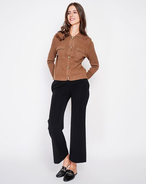 Cardigan en Cachemire mélangé Sarra marron