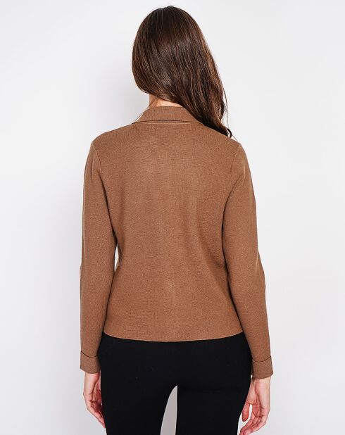 Cardigan en Cachemire mélangé Sarra marron