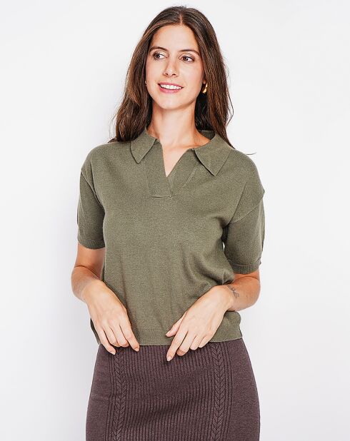 Pull manches courtes Maya kaki