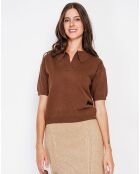 Pull manches courtes Maya marron