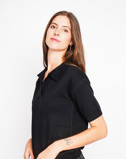 Pull manches courtes Maya noir