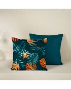 2 Housses de coussin en Satin de Coton Collection Colas deep petrol
