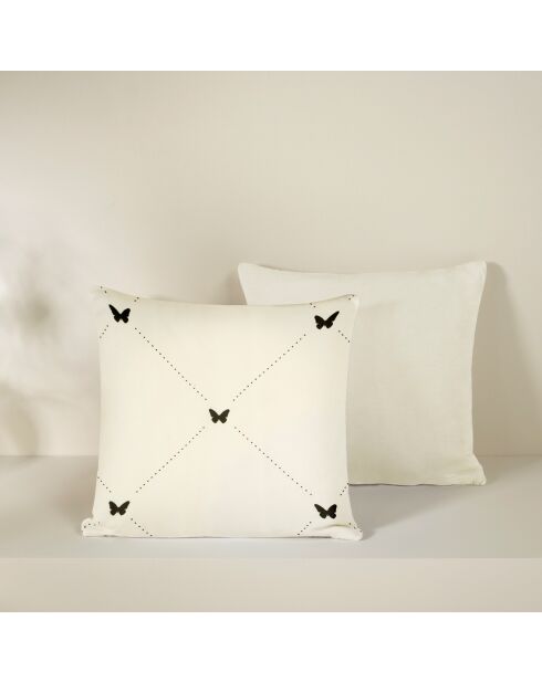 2 Housses de coussin en Satin de Coton Collection Colas meteorite/off white