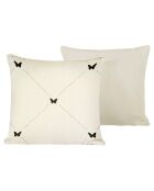 2 Housses de coussin en Satin de Coton Collection Colas meteorite/off white