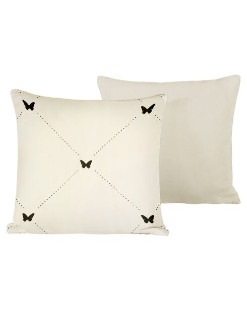 2 Housses de coussin en Satin de Coton Collection Colas meteorite/off white