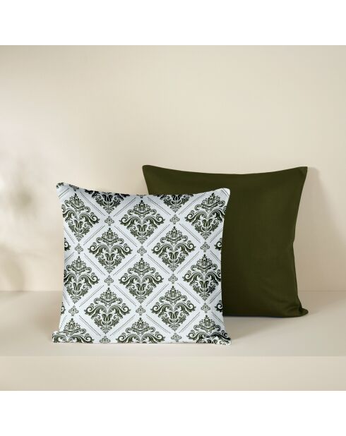 2 Housses de coussin en Satin de Coton Collection Colas winter moss