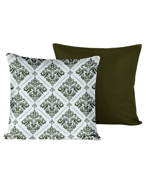 2 Housses de coussin en Satin de Coton Collection Colas winter moss