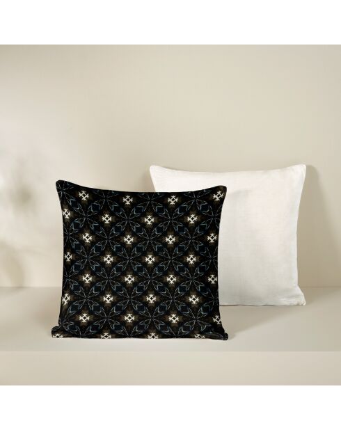 2 Housses de coussin en Satin de Coton Collection Colas jet black