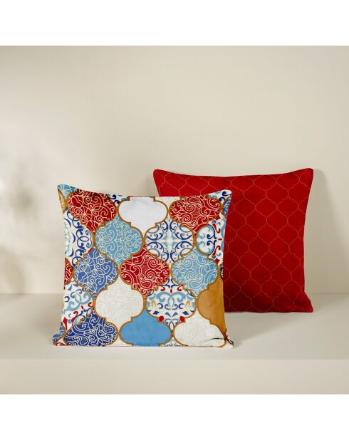 2 Housses de coussin en Satin de Coton Collection Colas ketchup