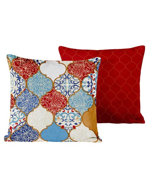 2 Housses de coussin en Satin de Coton Collection Colas ketchup