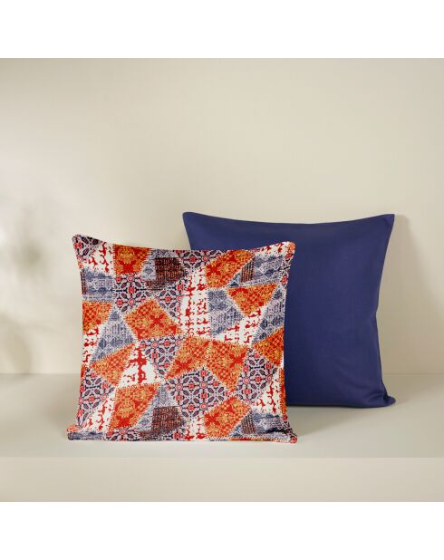 2 Housses de coussin en Satin de Coton Collection Colas blue ribbon