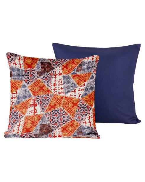2 Housses de coussin en Satin de Coton Collection Colas blue ribbon