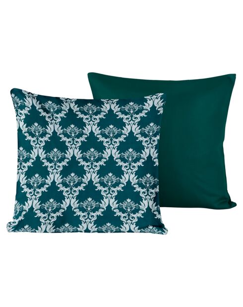 2 Housses de coussin en Satin de Coton Collection Colas deep lagoon