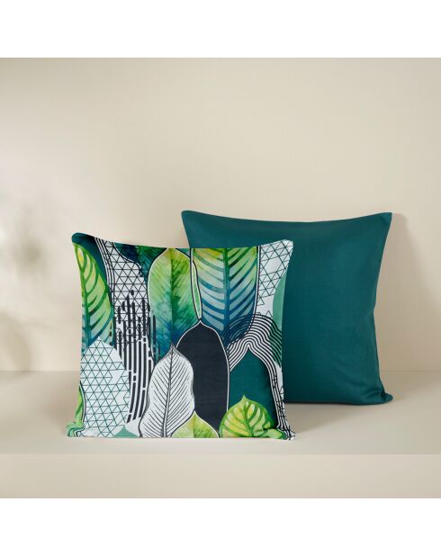 2 Housses de coussin en Satin de Coton Collection Colas vertes