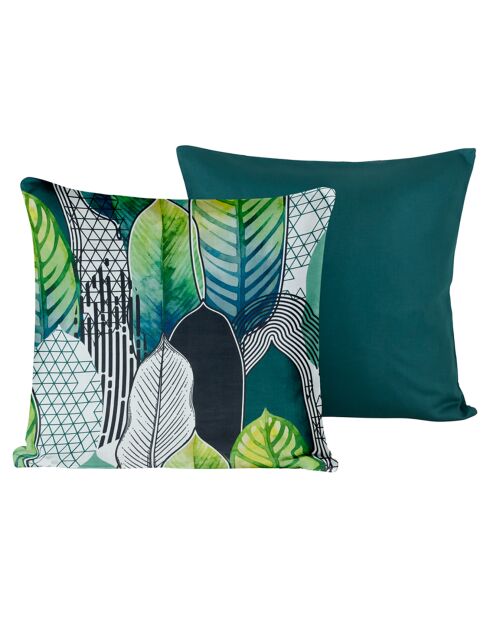2 Housses de coussin en Satin de Coton Collection Colas vertes