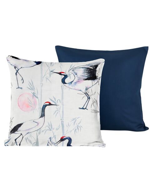 2 Housses de coussin en Satin de Coton Collection Colas majolica blue