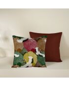 2 Housses de coussin en Satin de Coton Collection Colas bordeaux