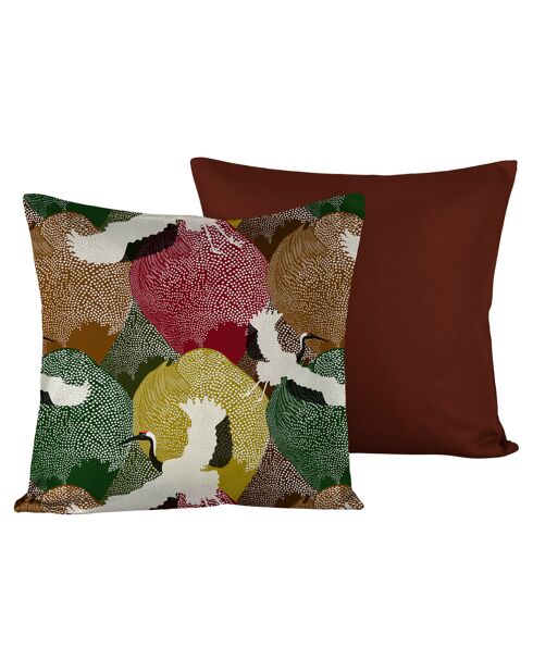 2 Housses de coussin en Satin de Coton Collection Colas bordeaux