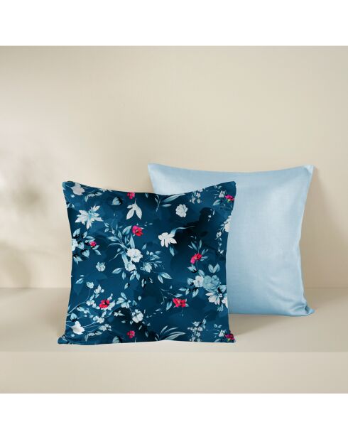 2 Housses de coussin en Satin de Coton Collection Colas bleues