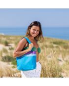 Petit sac de plage Santorin bleu - 28x38x10 cm