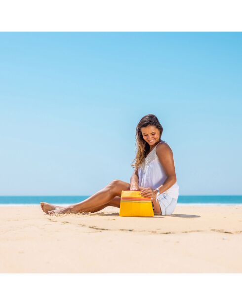Pochette de plage Majorque jaune - 28x21 cm