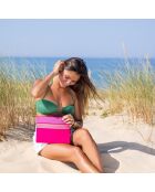 Pochette de plage Grenadines fushia - 28x21 cm