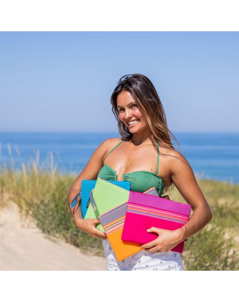 Pochette de plage Grenadines fushia - 28x21 cm